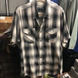 DIXXON “The Sutherland” Black and Gray Casual Button Down Shirt